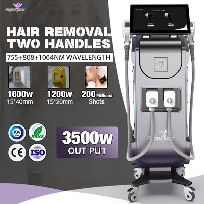 2 Handles Oem Diode Laser Hair Removal Machine 755nm 808nm 1064nm